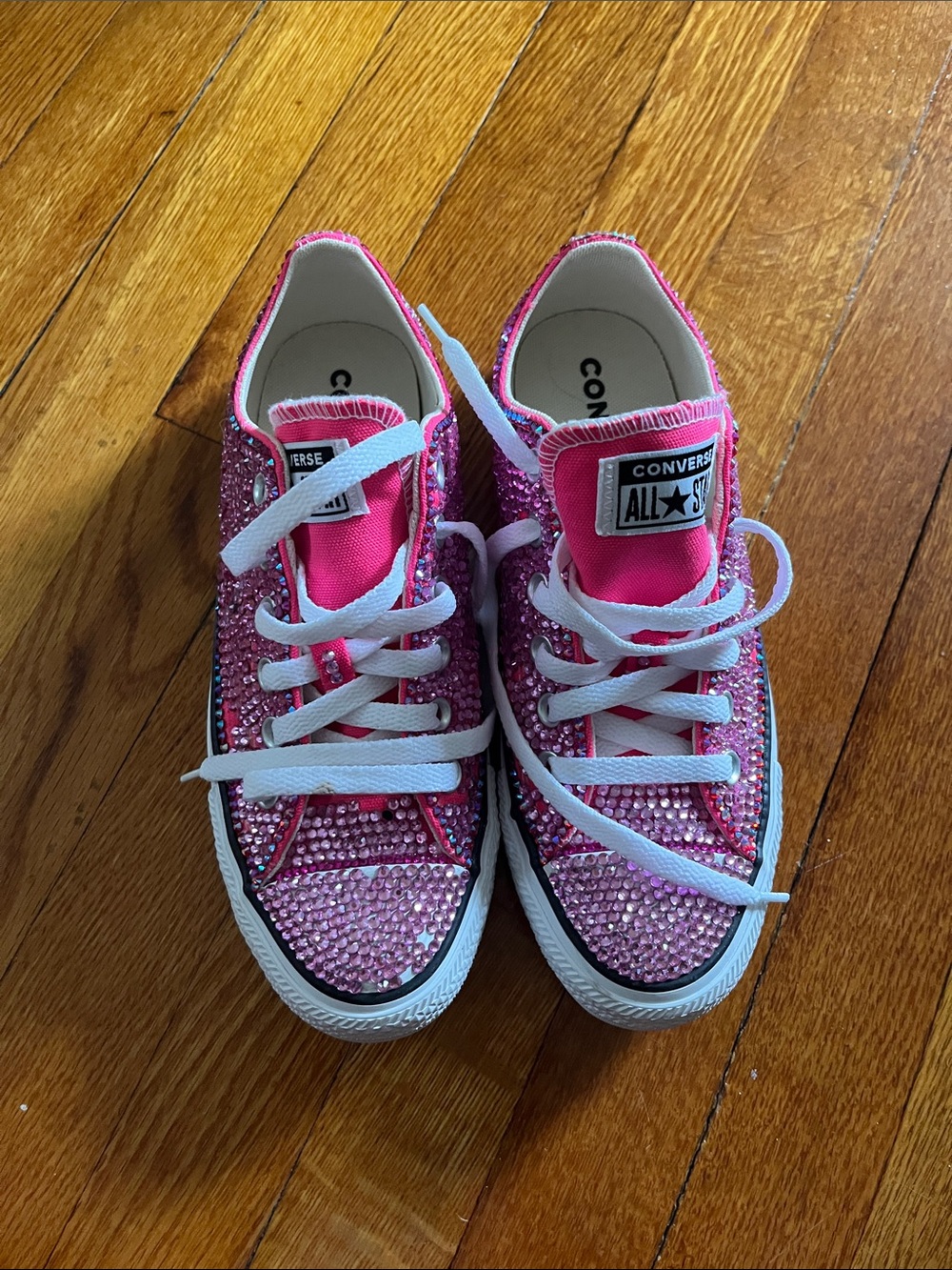 Converse Pink Rhinestone Low Top Sneakers